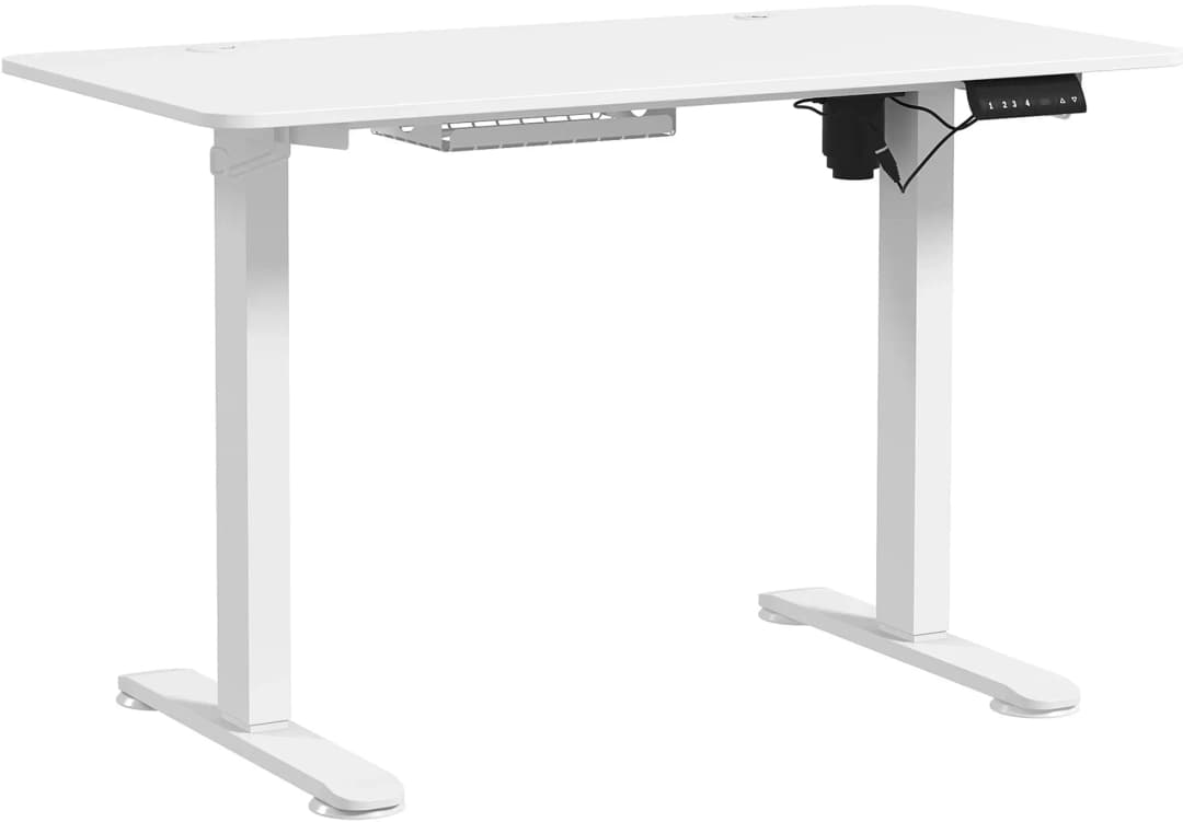 Höhenverstellbarer Schreibtisch 120x60cm Weiß