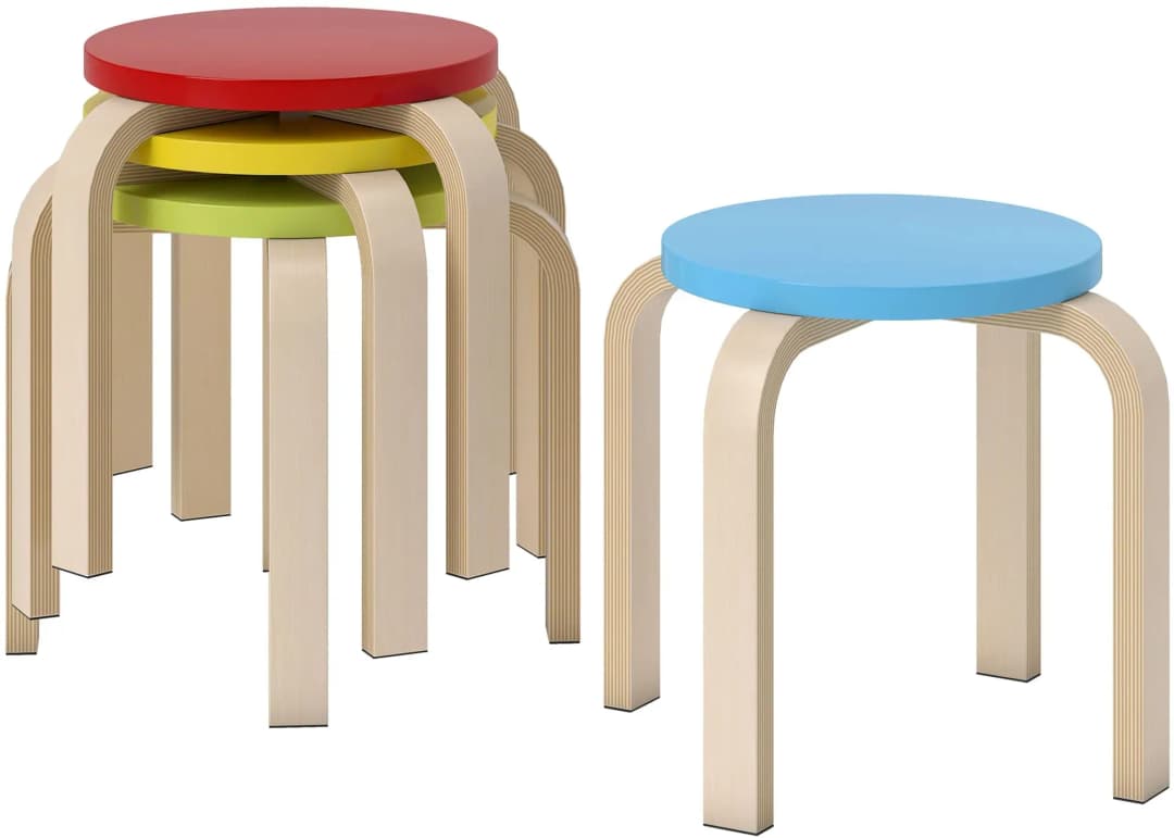 Esszimmerhocker lackiert mehrfarbig 4er Set