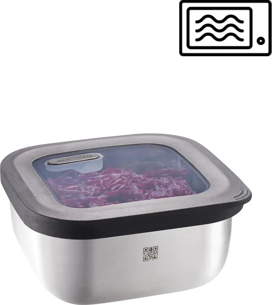 Frischhaltedose quadratisch silber 0,9 l