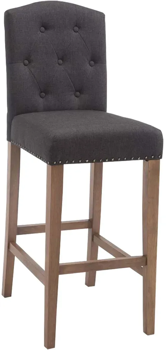 Barhocker Louise Stoff antik-hell/dunkelgrau