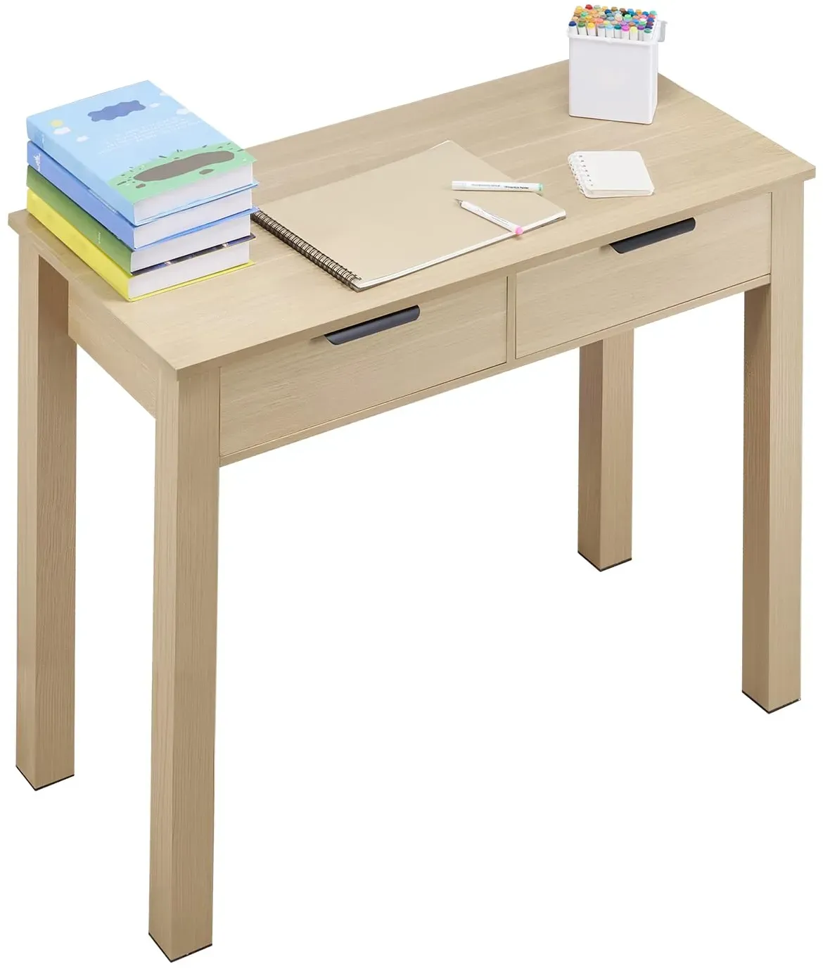 kleiner Schreibtisch mit Schublade, Schreibtisch für Schlafzimmer, einfacher Arbeitstisch aus Holz zum Zeichnen, Lesen, rechteckiger Arbeitstisch aus MDF mit Regal für Büro Arbeitszimmer