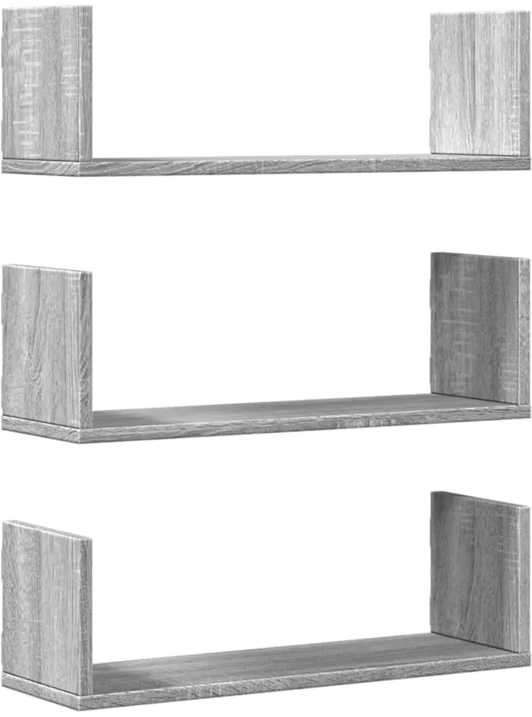 Wandregal 58 x 18 x 18 cm Grau