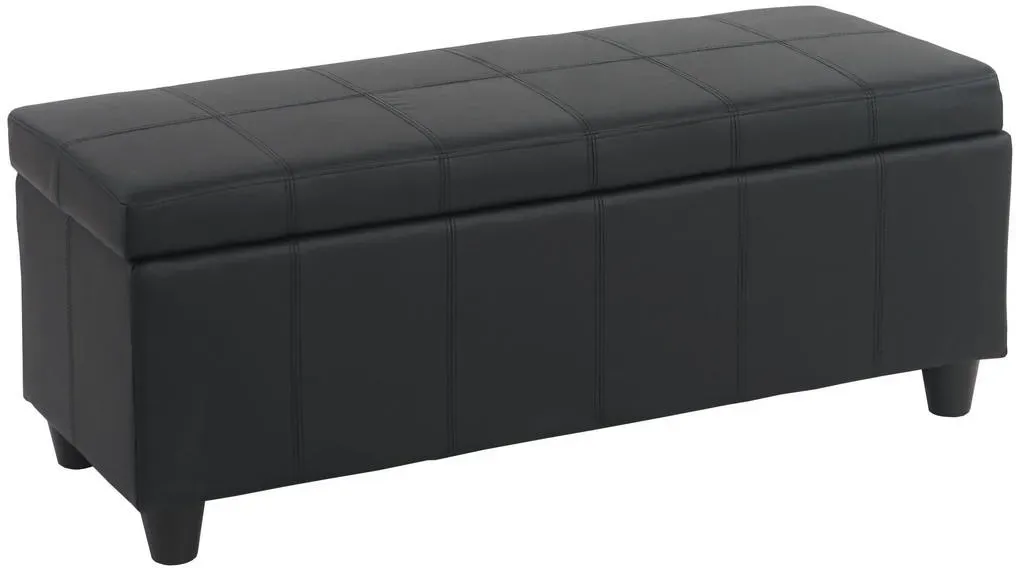 Sitzbank Kriens Kunstleder Schwarz 45 x 114 x 45 cm