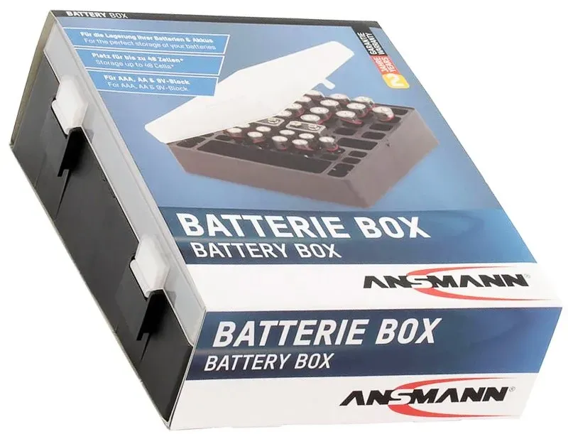 Akku und Batterien Aufbewahrungs-Box für bis zu 24x AA, 16x AAA, 4x 9V