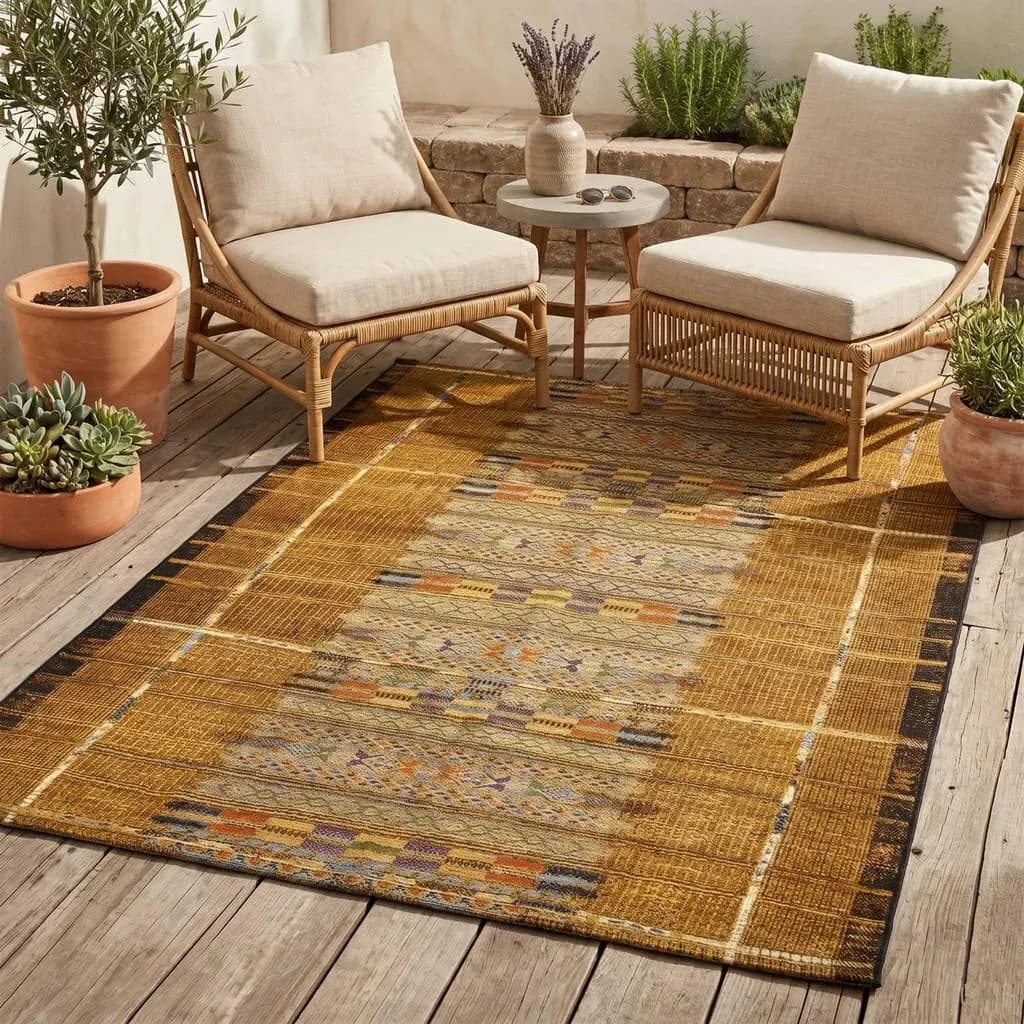 Outdoor-Africa 38 Outdoor-Teppich 200 x 285 cm Gold