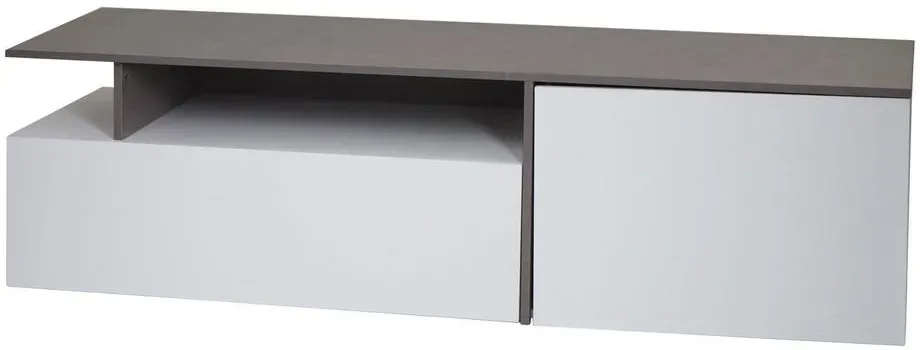 L34 TV-Lowboard 161x45 cm Grau/Weiß Holz