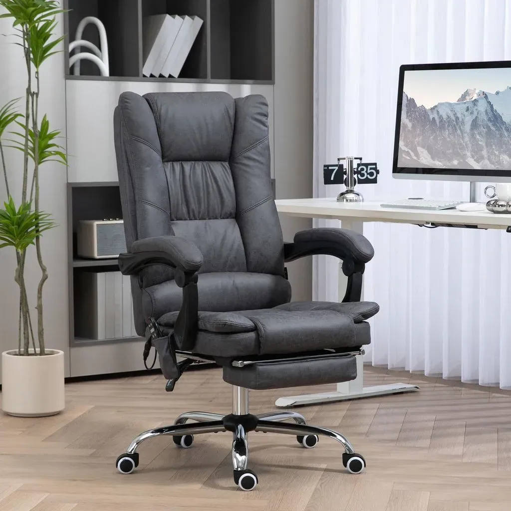Massage-Bürostuhl Mikrofaser Dunkelgrau