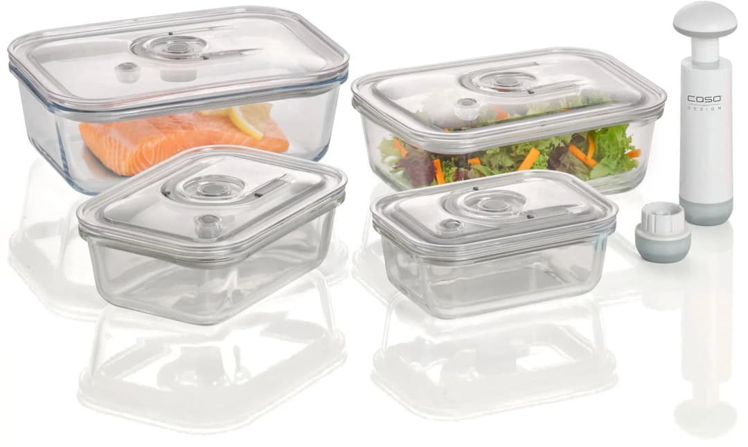 Vakuumbehälter Frischhaltedose transparent 1,5 l 5-teiliges Set