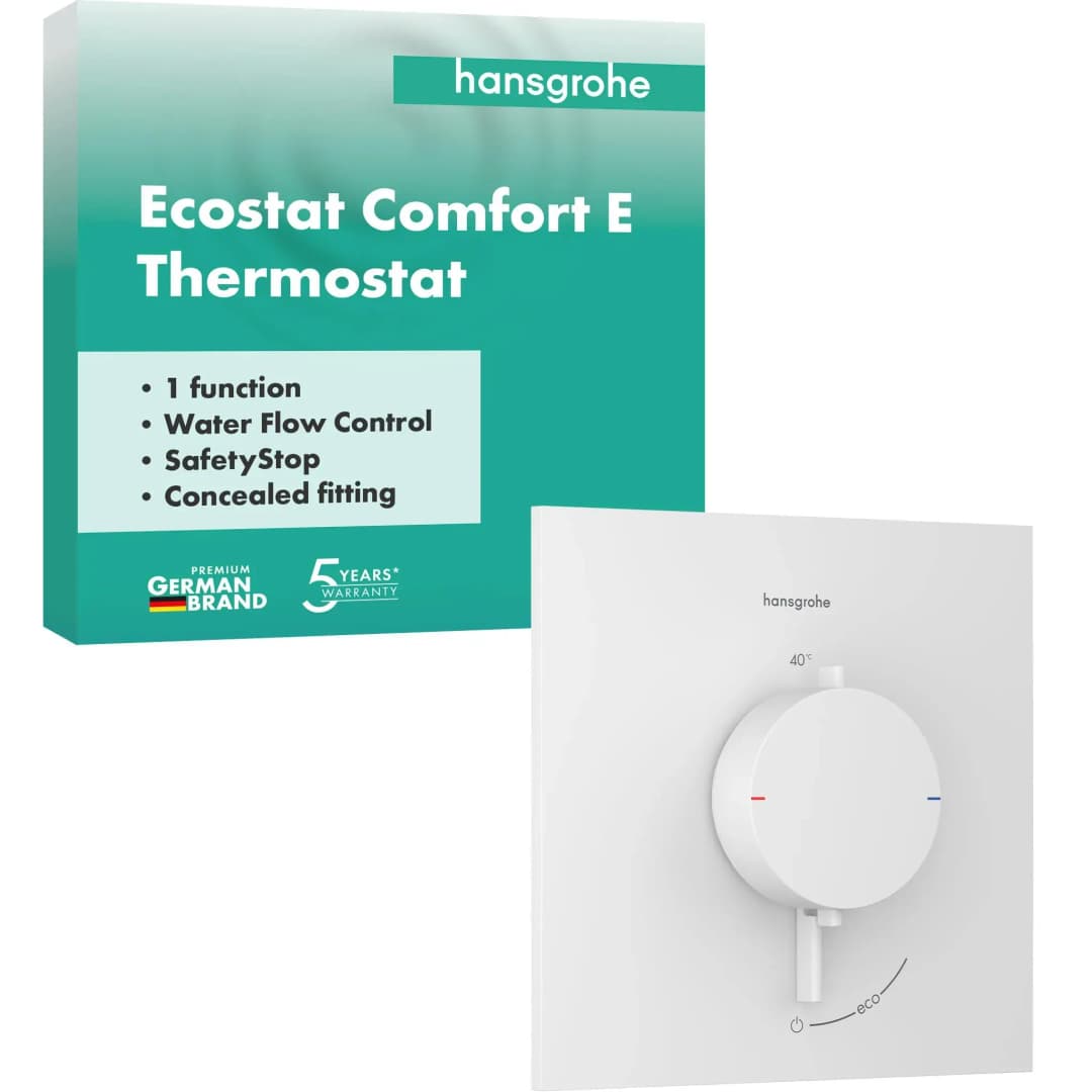 Ecostat Comfort E Duschthermostat Unterputz für 1 Verbraucher Mattweiß 33710700