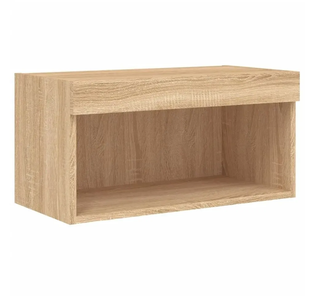 TV-Schrank mit LED-Leuchten 60x30x30 cm Braun Holz