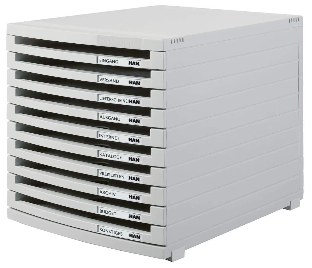 Schubladenbox Contur 10-tlg. grau