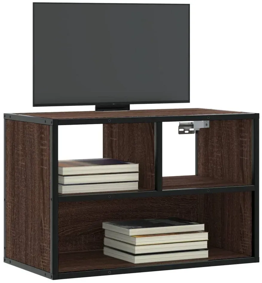 TV-Schrank 60x31x39,5 cm Braun Eiche Holzwerkstoff und Metall