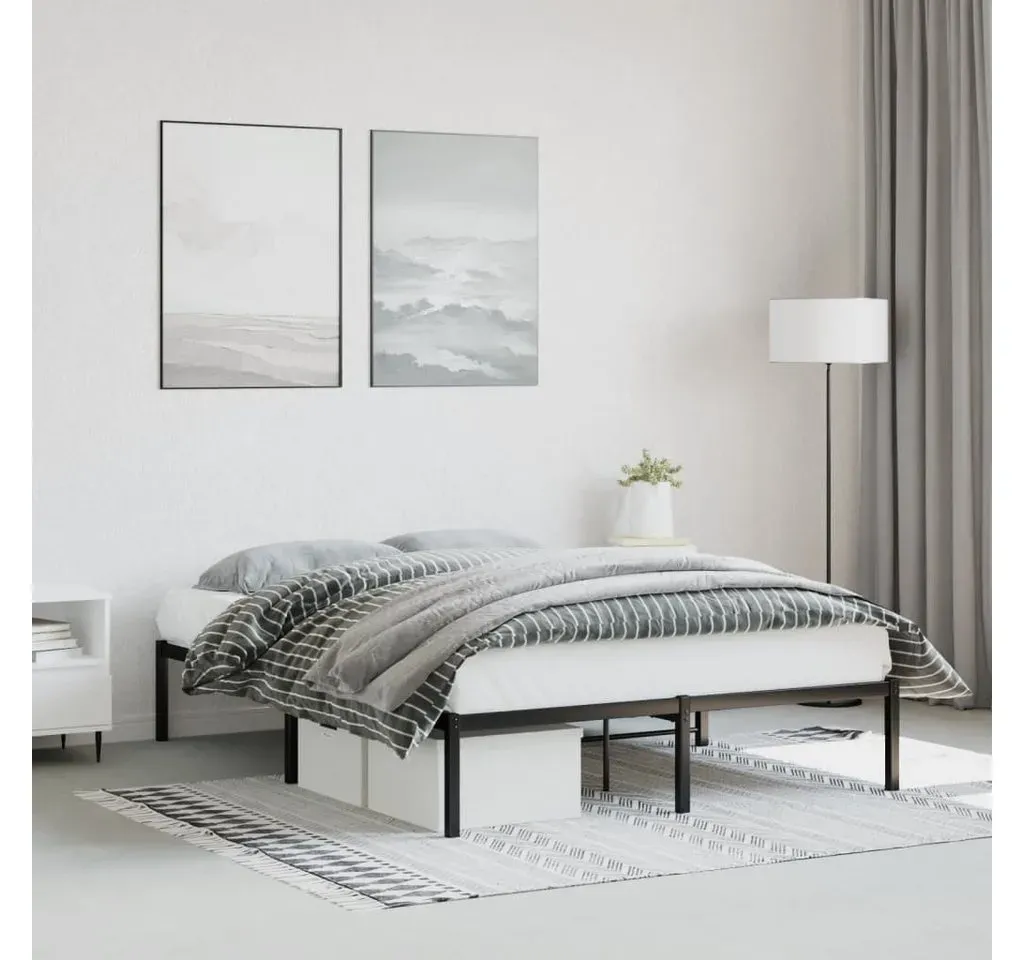 Bettgestell 140 x 200 cm Schwarz