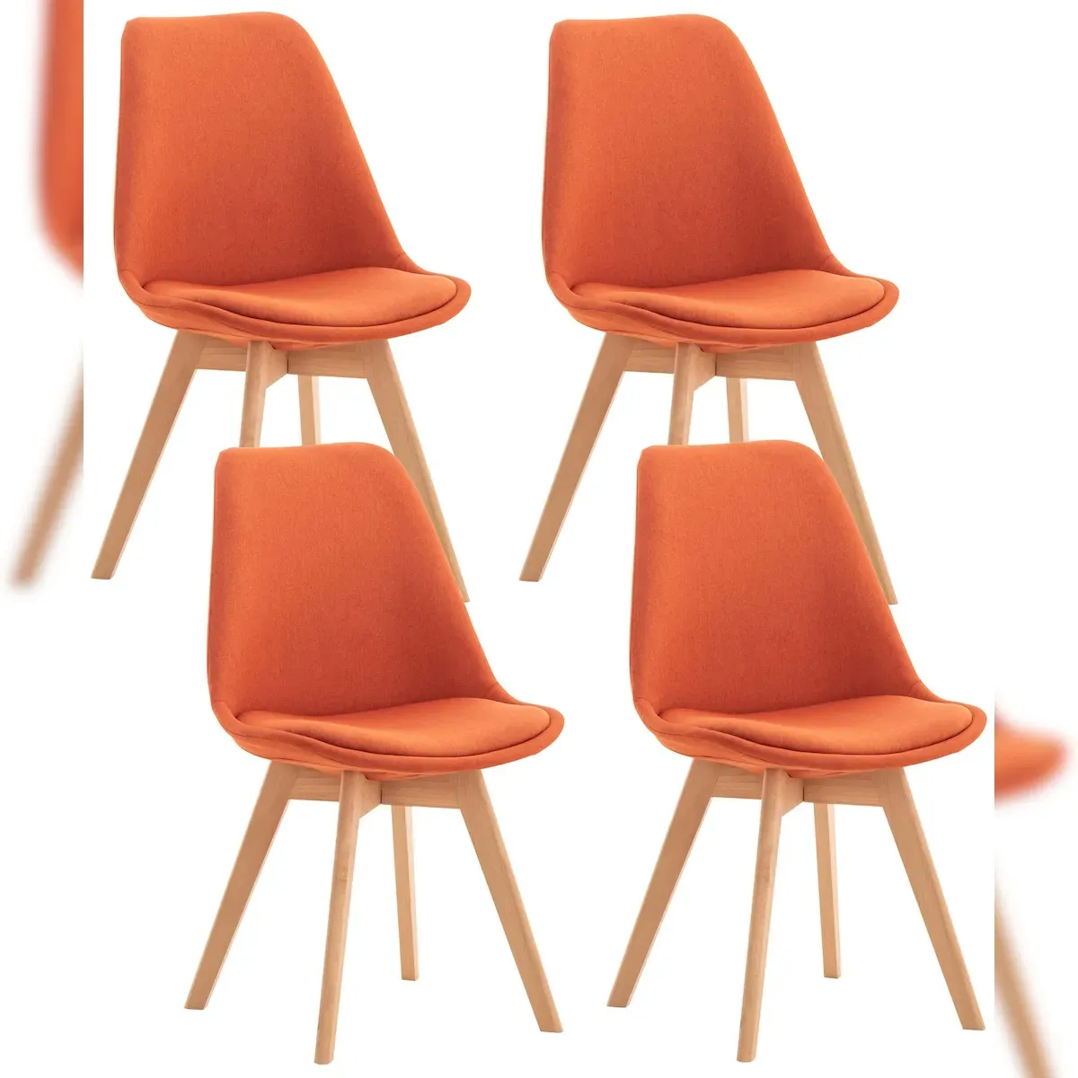 Esszimmerstuhl Linares Polyester orange 4er Set