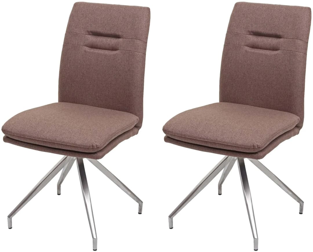 Esszimmerstuhl MCW-H70 Stoff braun 2er Set