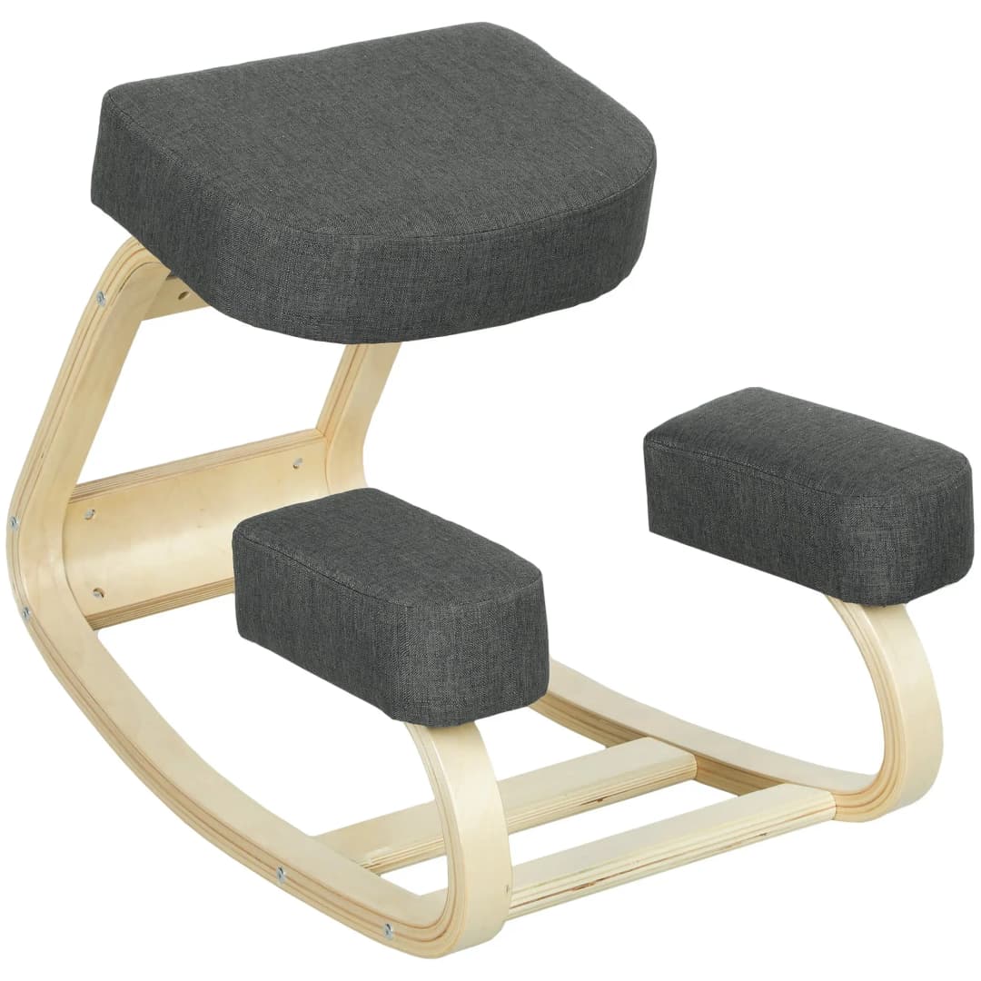 Kniestuhl Holz Dunkelgrau