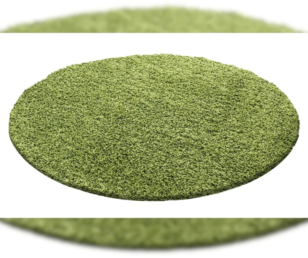 Rhein Hochflorteppich Ø 160 cm Grün