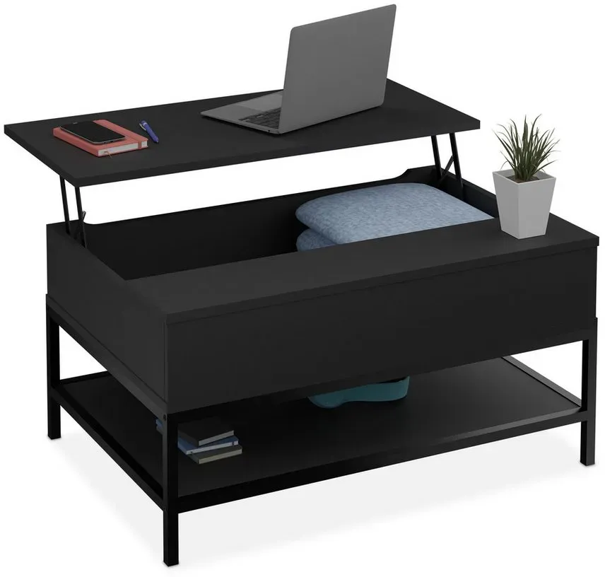 Aufklappbarer Couchtisch Schwarz