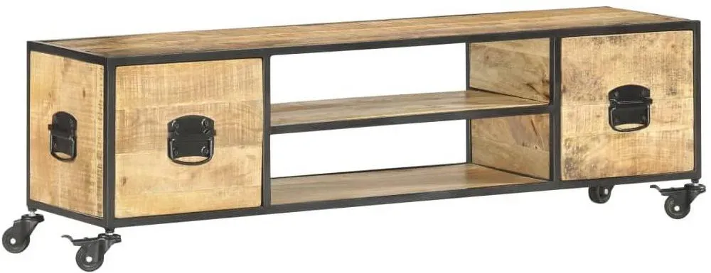 TV-Schrank 130x30x39 cm Massivholz Mango Lowboard