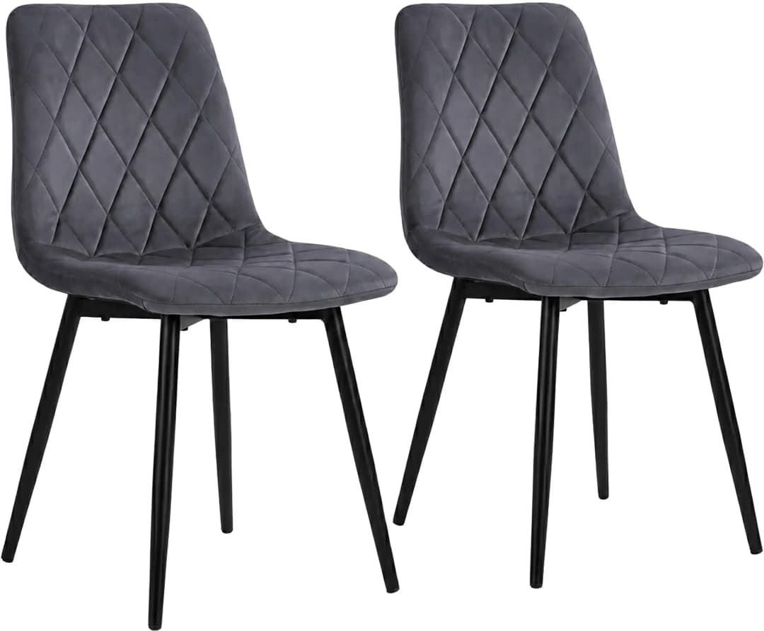 Esszimmerstuhl Samt schwarz 2er Set