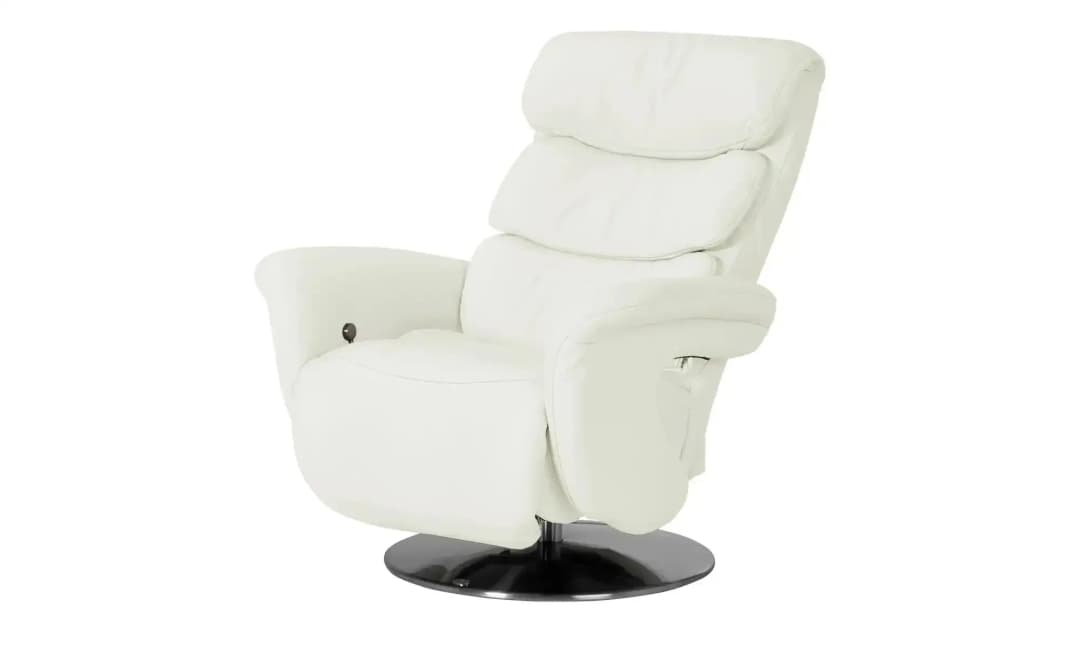Relaxsessel 7628 Leder 83 x 113 x 92 cm Weiß mit Relax-Funktion