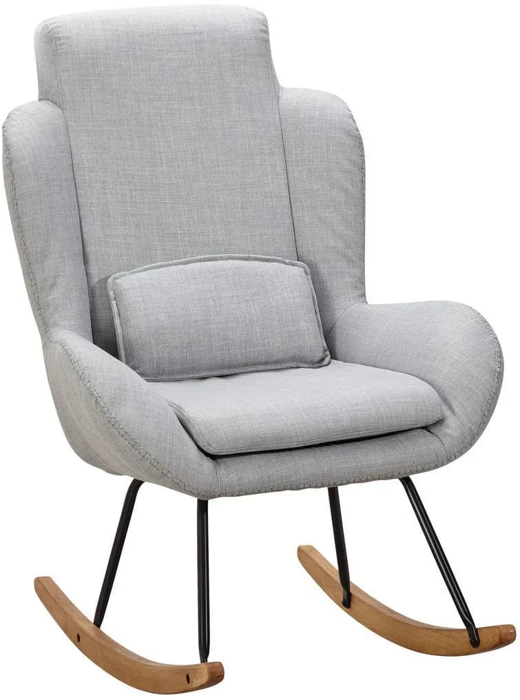Schaukelstuhl CAPRI Polyester 75 x 110 x 88,5 cm Grau mit Kissen