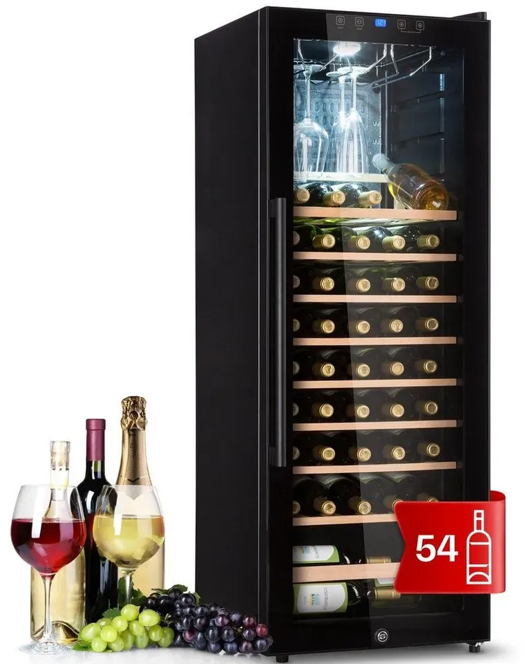 Barossa 54 Uno Weinkühlschrank 155 L 54 Flaschen Glastür Touch LED