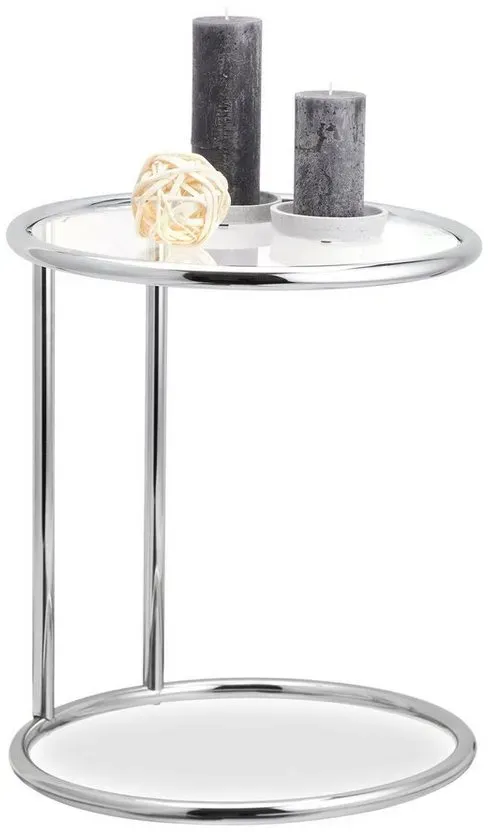 Beistelltisch rund Silber,Transparent