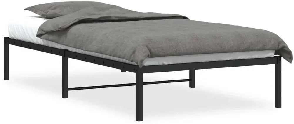 Bettgestell 100 x 200 cm Schwarz