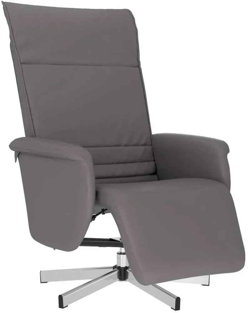 Relaxsessel mit Fußteil Kunstleder 86,5 x 107,5 x 86,5 cm Grau drehbar