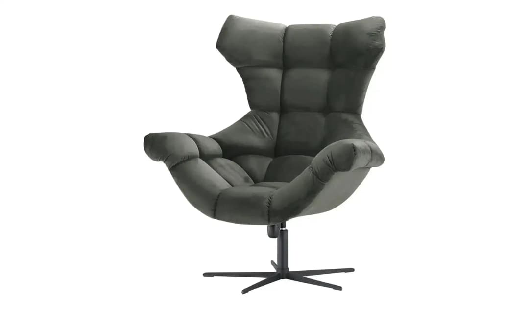 Relaxsessel Sensi Samt 103 x 119 x 84 cm Grau drehbar