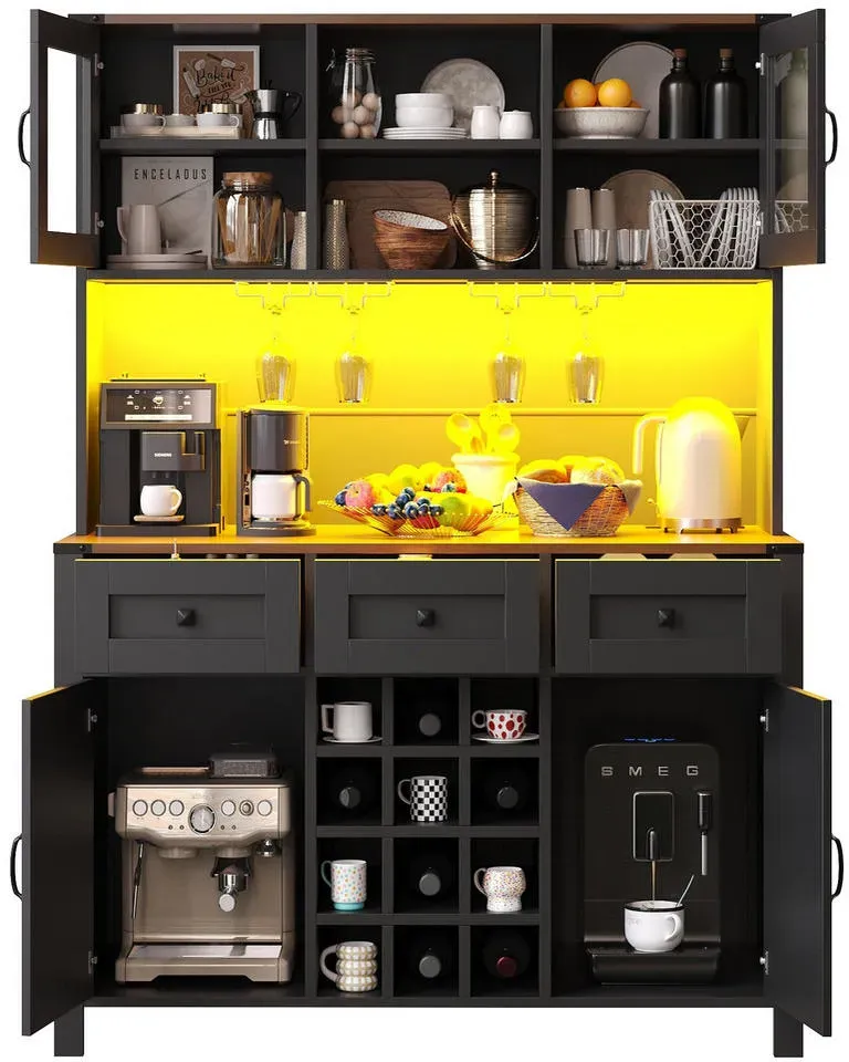 Buffet 120 x 40 x 170 cm Schwarz