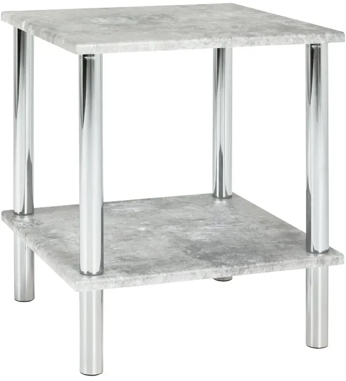 HAKU Möbel Beistelltisch quadratisch MDF-Platte Betonoptik 39,0 x 39,0 x 47,0 cm, 1 St.