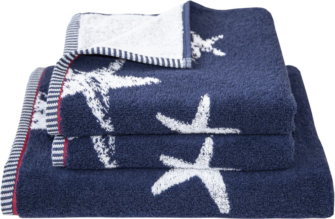 Maritim Starfish Handtuch 50 x 100 cm blau