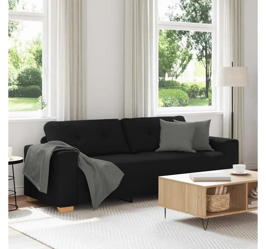 Couch Stoff 3-Sitzer Schwarz