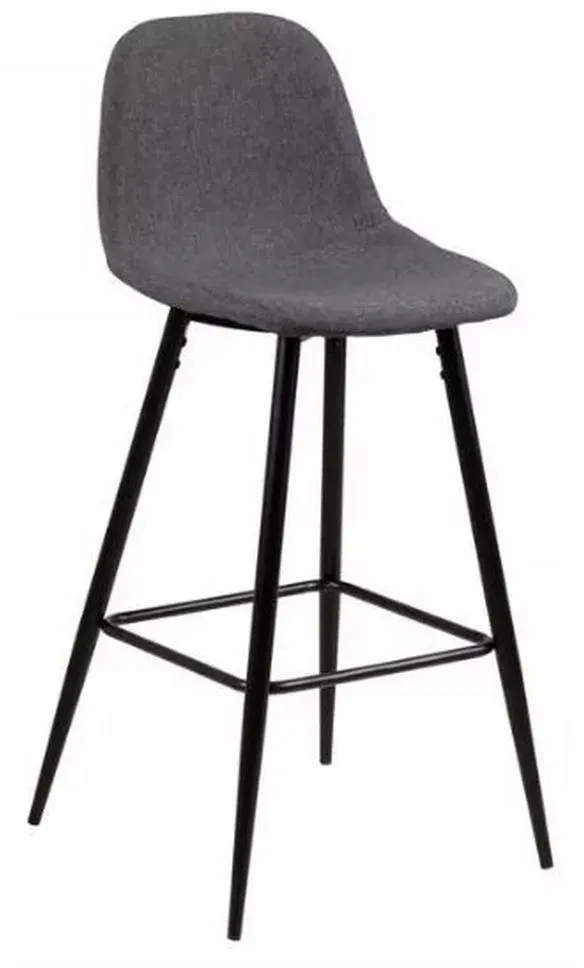 Barhocker Wilma Textil Grau/Schwarz