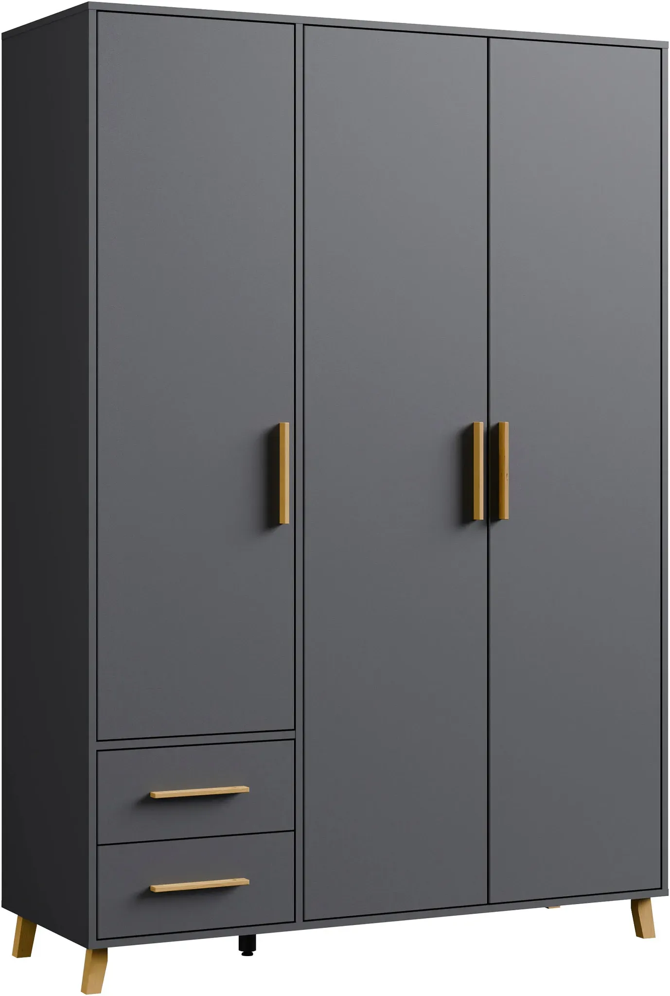 Drehtürenschrank Shinjo 140 x 203 x 53 cm Grau