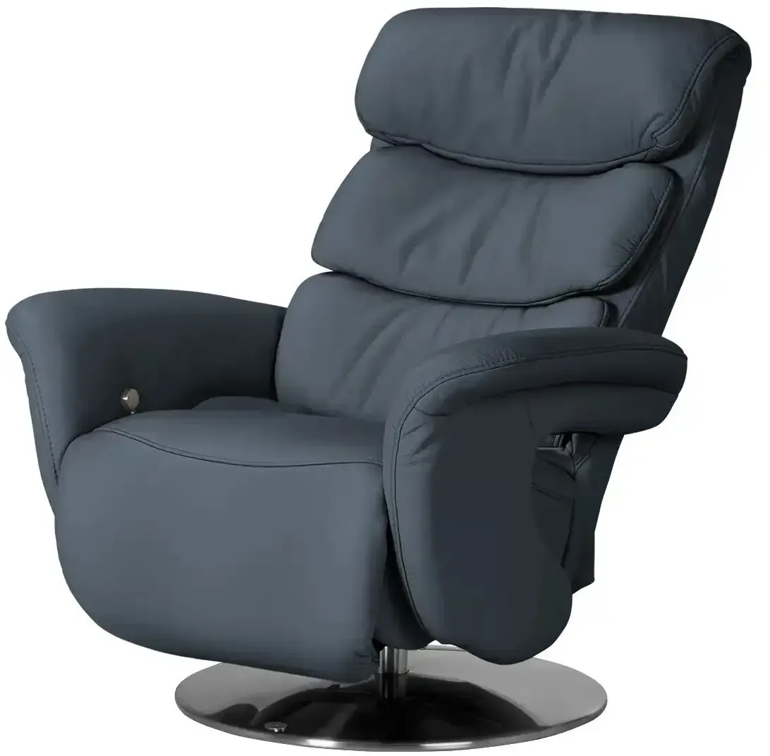 Relaxsessel 7628 Leder 83 x 113 x 92 cm Blau mit Relax-Funktion