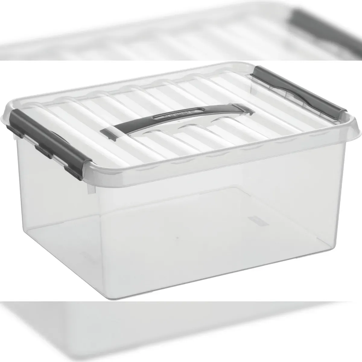 Q-Line Aufbewahrungsbox 40 x 30 x 18 cm 6-tlg. transparent/silber