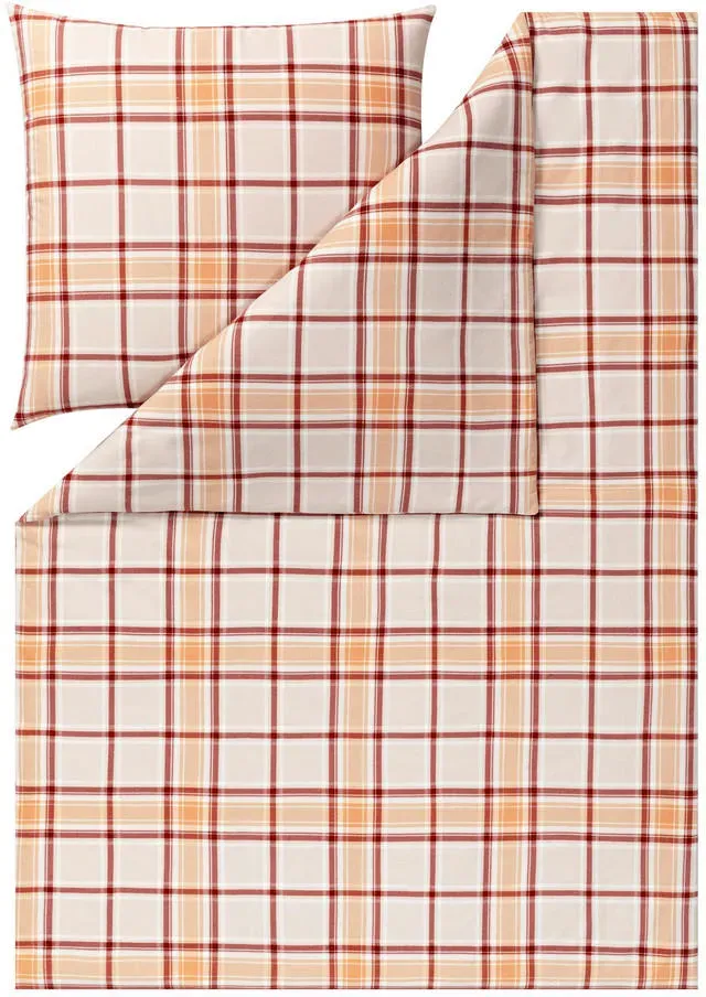 Celestia kariert Flanell Gelb/Beige 135 x 200 cm + 80 x 80 cm