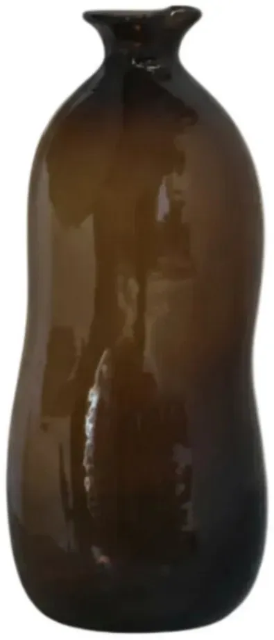 Braune Vase aus Glas, Ø15 x H34 cm, braun