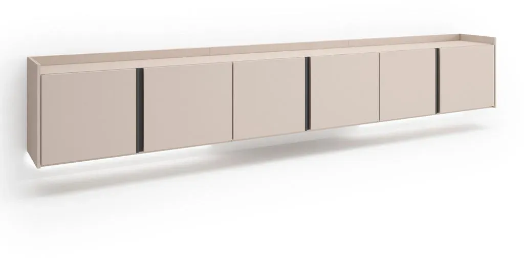 Lowboard 309x50 cm Beige Holzwerkstoff