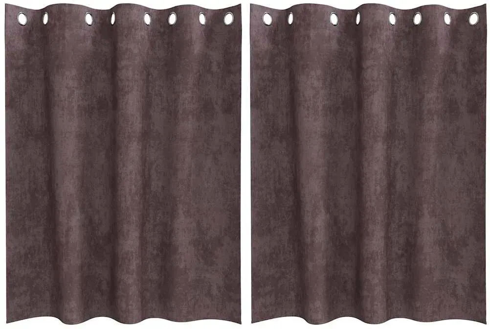 Samtvorhang Ösen 140 x 140 cm Braun 2 St.
