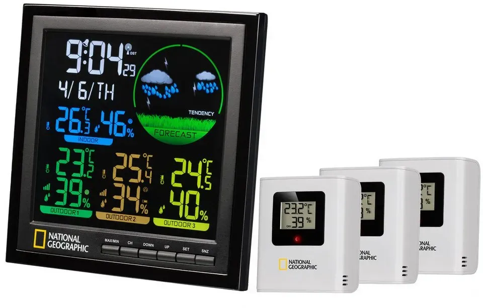 VA Farb-Wetterstation 4 Messbereiche Schwarz 9070700