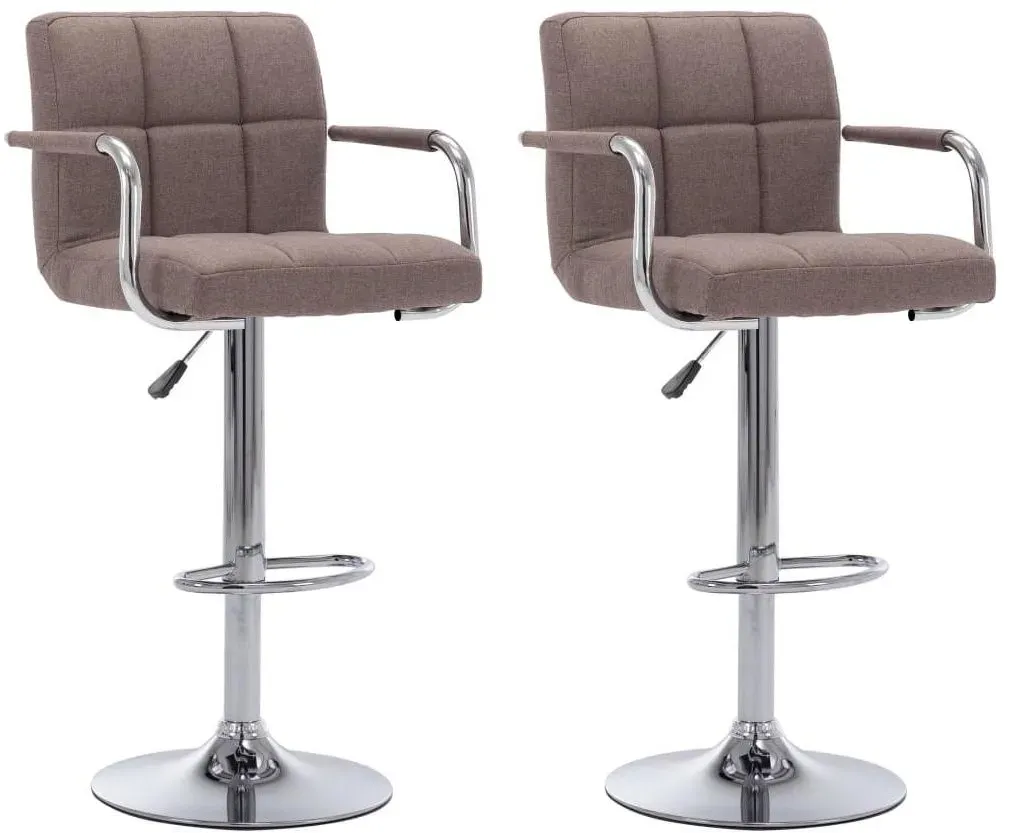 Barhocker Taupe Stoff 2 Stück
