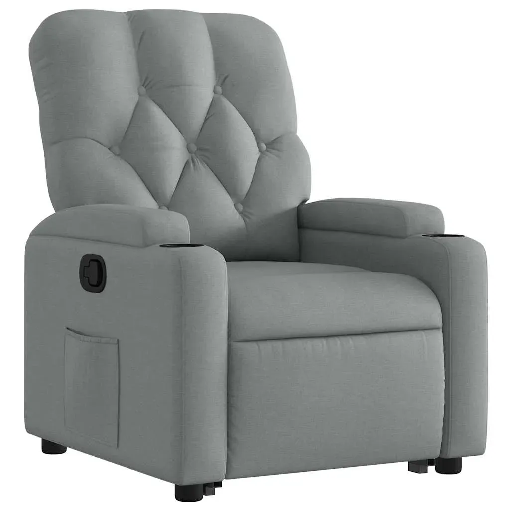 Relaxsessel mit Aufstehhilfe Stoff 86,5 x 93,5 x 0 cm Grau mit Rollen