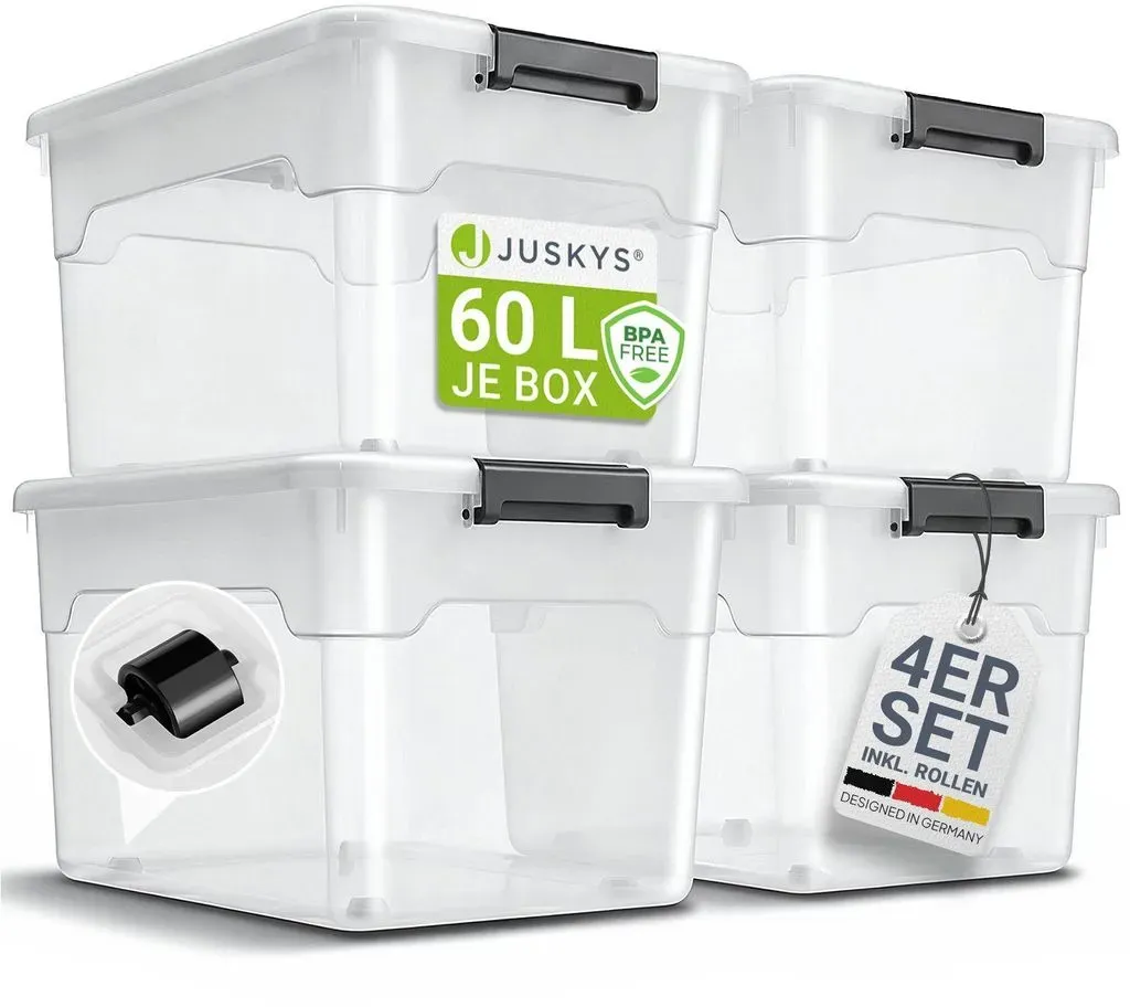 Aufbewahrungsbox 60 l 4-tlg. transparent