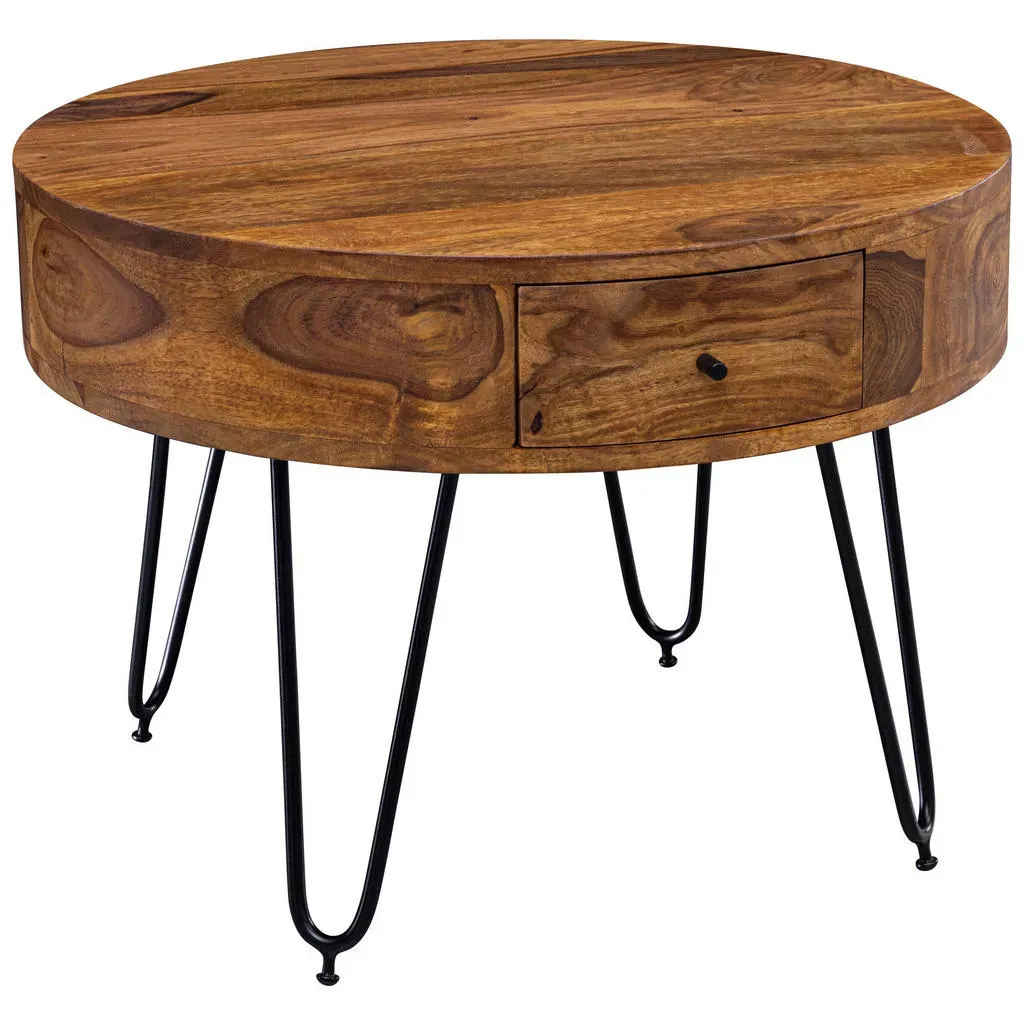 Couchtisch rund Braun Sheesham 60 x 60 x 44 cm