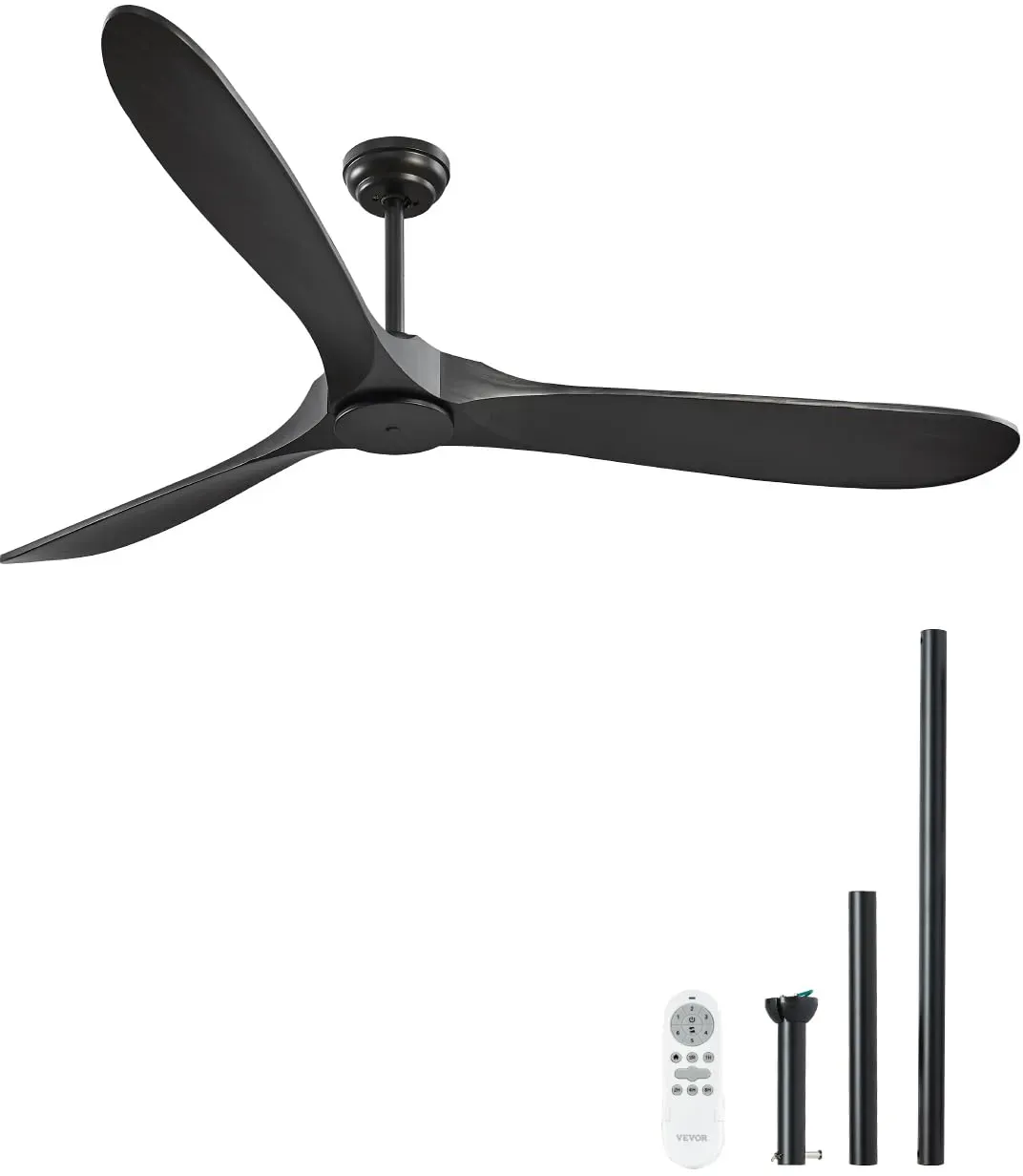 180 cm Deckenventilator Schwarz