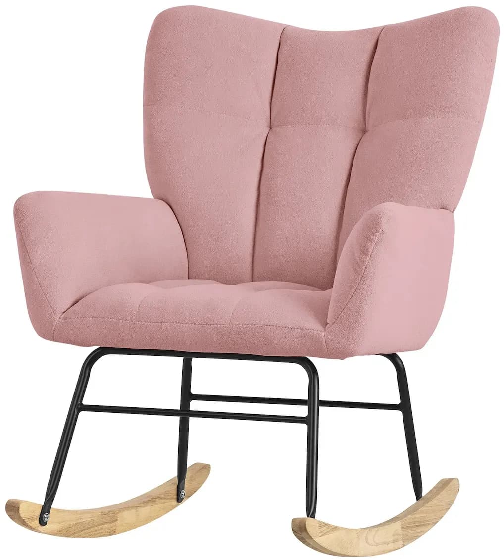 Schaukelsessel mit verstellbarer Rückenlehne Polyester 70 x 90 x 80 cm Rosa